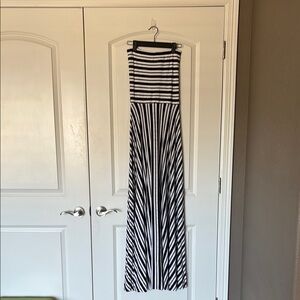 Black and White Striped Maxi Dress